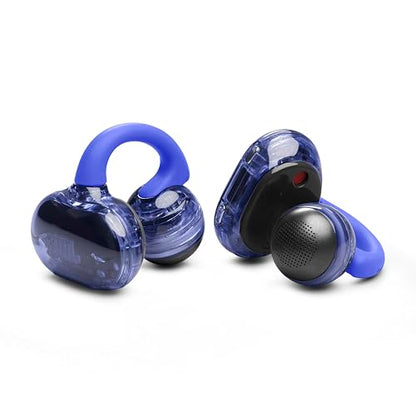 JBL Soundgear Clips Open Ear Headphones for Situational Awareness - Blue | Up to 32 Hours Total Playtime With Speed Charge, Sweat Resistant, Noise-Reducing Mics, App Control For Custom Audio - color: Blue