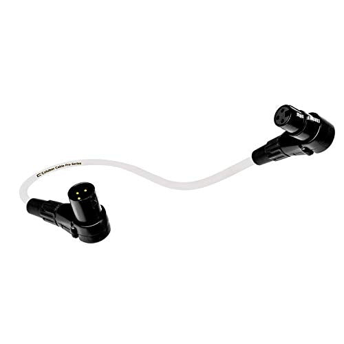 밸런스 XLR 케이블 직각 수-직각 암 - 15.2cm(0.5피트) 화이트 - 라이브 퍼포먼스 및 녹음을 위한 오디오 인터페이스 또는 믹서용 Pro 3핀 90도 마이크 커넥터 - color: 화이트., size: 0.5 Feet