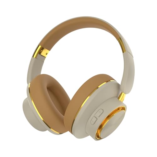 H8 BT 5.4 ANC Noise Cancelling Over-Ear Wireless Headphones(Khaki) | 120H Playtime,Deep Bass,HiFi Foldable,Soft Earmuffs &Light Weight,Driving,Home,Office,Travel,Women&Men - color: Khaki