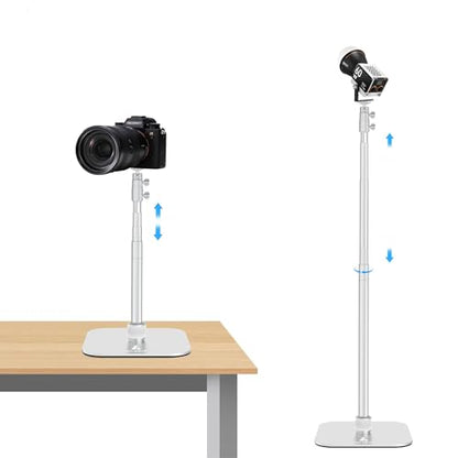 Ailight TS50 Camera Stand, 12.6 to 53.1 in Height, Universal 1/4" to 3/8" Screw Adapter with Swivel 360° Panoramic Ball Head, Light Stand Desk and Floor Mount for DSLR Cameras, Photograph Lights - size: TS5002