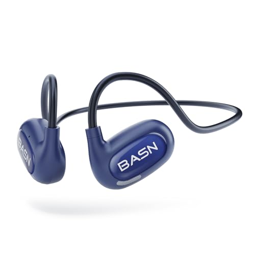 BASN AirS1 Air Conduction Headphones Open-Ear Bluetooth 5.3 Earbuds, Wireless ENC Sport Earphones with 16.2mm Driver, IPX5 Waterproof Headsets for Running,Cycling,Workout (Blue)