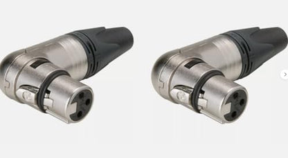 (2) Two Genuine NEUTRIK NC3FRX 3-Pin XLR Right Angle Female Cable Mount Nickel