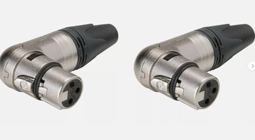 (2) Two Genuine NEUTRIK NC3FRX 3-Pin XLR Right Angle Female Cable Mount Nickel