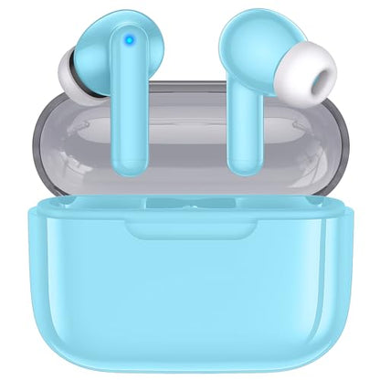 kurdene Wireless Earbuds, Bluetooth 5.3 in Ear Buds Light Weight Headphones with Deep Bass Sound,48 Hours Playtime Headset,Clear Calls Earphones with Mics for Sports Workout Blue - color: Blue