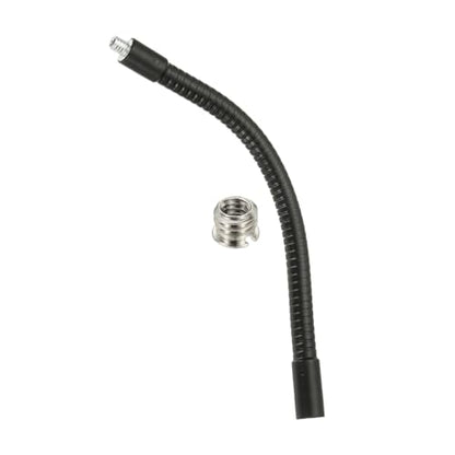 PATIKIL 8" Gooseneck, 1/4"-20 Female to Male Thread Metal Universal Hose Flexible Arm Gooseneck Tube Extension Holder with Reducing Screws for Action Camera, Phone, Microphone, Black - size: 20cm