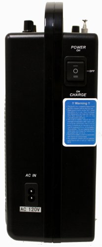Hisonic HS122B-LL Portable Lithium Battery Rechargeable PA (Public Address) System with Dual Wireless Microphone System and Car Charger Cable, Black (2 Belt-Packs, Black)