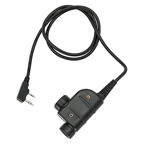 Tactical U94 PTT 2Pin, Push to Talk for UV-5R Series | Civilian Connector for COMTA Headset,Clothing Clip Design,Lightweight Cable - style: SY