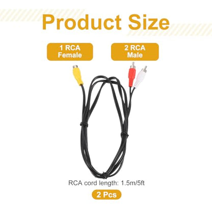 MECCANIXITY 2pcs RCA Splitter Cable, 1RCA Female to 2RCA Male 5ft AV Audio Video Splitter Adapter Output Cable for Subwoofer Amplifier - size: 5ft, style: 1RCA Female to 2RCA Male