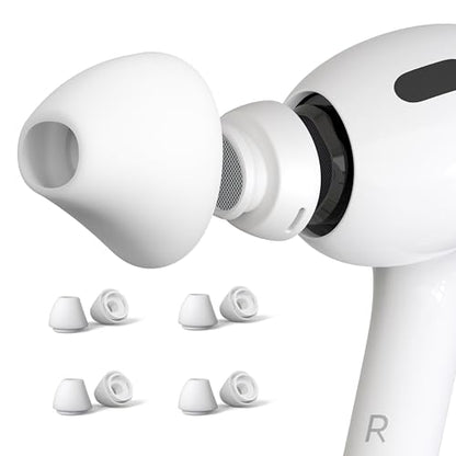 4 Pairs Ear Tips for AirPods Pro 1 & 2 [Relief Pain] [Fit in Case] Noise Cancellation Add Grip Sport Earbuds Extra Small/Small/Medium/Large (Mix Sizes)