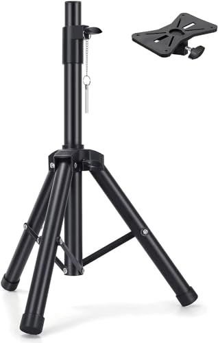 Speaker Tripod Stands, Adjustable PA DJ Short Tripod Stand | Mini Speaker Stand Compatible Insert Safety Pin and Knob Tension