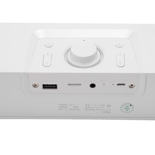 Zunate Bluetooth Speakers Desktop PC Soundbar, HiFi Stereo USB Wired AUX in Gaming Speaker - Built in Subwoofer, Alarm Clock, FM Radio for Laptop PC (White), Zunatea3gw02dut1-12 - color: White