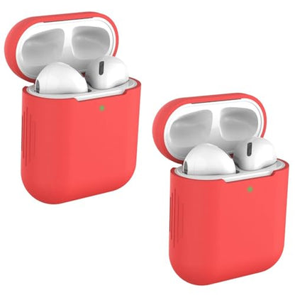 Shockproof Silicone Case Precise Fit Not Slip Design Lightweight Strong Cover Effect Resistant Cases for Earbud - color: Red