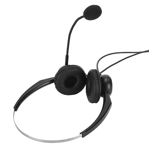 Professional Wired Business Headset Office Headset Telephone with Noise Canceling Microphone Clear Calls Hearing Adjustable Headband for Call Center Business Work (Dual 3.5mm Interface) - size: Dual 3.5mm Interface