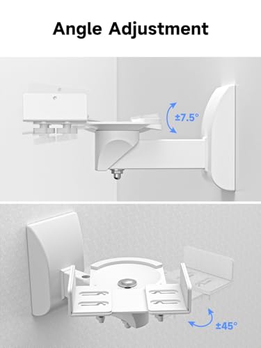 suptek Small Dual Side Clamping Bookshelf Speaker Wall Mounting Bracket for Small Surrounding Sound Speakers, Hold up to 55lbs White SPM201SW - size: Small--white
