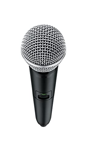 Shure GLXD2+/SM58 Handheld Transmitter with SM58 Vocal Mic Capsule - for use with GLX-D+ Dual Band Digital Wireless Microphone Systems, Receiver Sold Separately (GLXD2+/SM58=-Z3) | Dual Band Technology with SM58 capsule and SB904 battery for vocals, perfo
