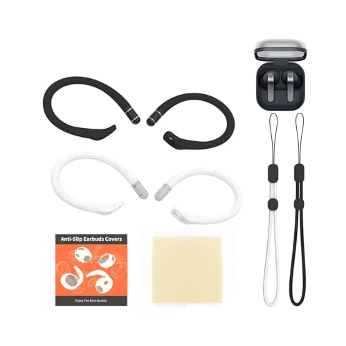 1Pair Silicone Ear Hooks for Buds/Buds 4 Earphone Ear Hook Secures Fit & Antislip Design for Sports and Travel - color: White