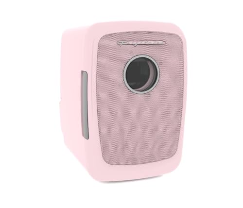Frigidaire Pink Mini Personal Fridge Cooler, 1 Gal Capacity fits Six Cans, Includes Plugs for Home Outlet & DC Charger, BUILT IN BLUETOOTH SPEAKER - color: Pink