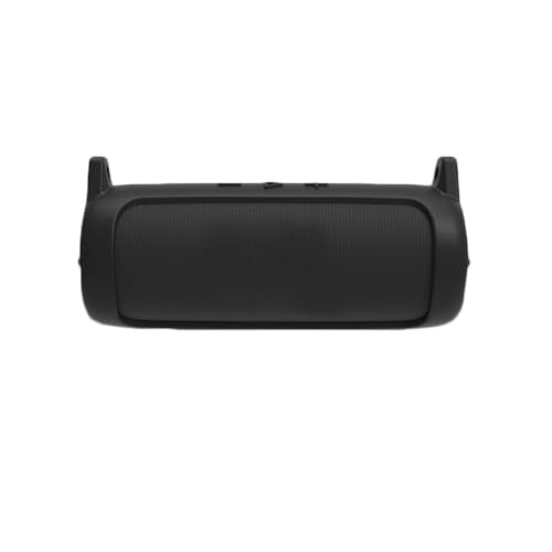 Protective Silicone Cover Sleeve for JBL FLIP 7 Bluetooth-compatible Speaker Soft Durable Anti-Drop Bump-resistant and Shock-proof Travel Carrying Case with Shoulder Strap and Carabiner (Black) - color: Black