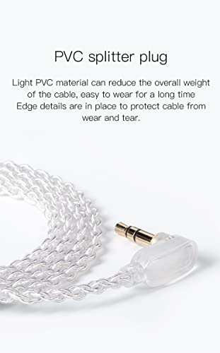 KZ ZST 0.75mm 2 pin Upgrade Silver Plate Replacement Earphones Cable for KZ Earphones (silver)