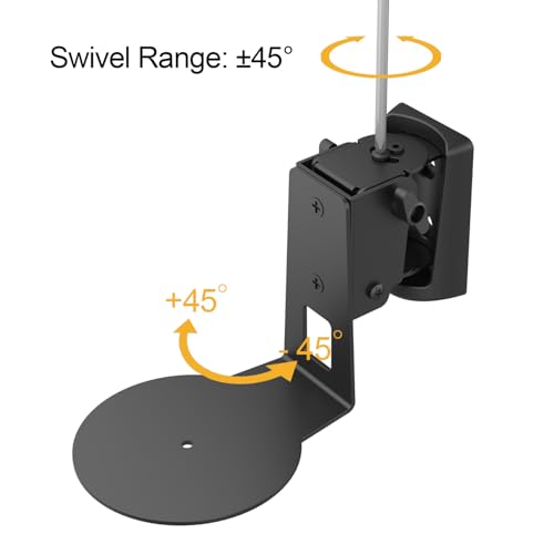 Monzlteck Wall Mount Bracket for Sonos Era 100, Heavy Duty Metal Smart Speaker Holder, Full Motion Swivel and Tilt (3° to -23°), ±45° Horizontal Rotation, Tool-Free Adjustment, Easy Installation