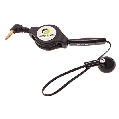 Headphone Retractable Mono Earphone Compatible with Samsung Galaxy A23,A14,A13,A03s - 3.5mm w Mic Headset Handsfree Earbud
