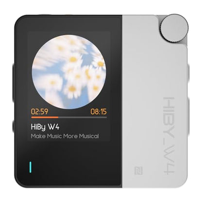 HiBy W4 Bluetooth Headphone Amplifier USB DAC, BT 5.4 & NFC, aptX Lossless LDAC, Dual DAC, DSD512 PCM 768kHz, 2-Inch Touch Screen, CVC Noise Reduction, 3.5mm & 4.4mm Balanced Output - color: White