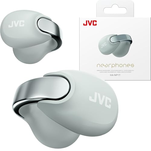 JVC Nearphones HANP1TH Open Ear True Wireless Headphones, Ice Gray | Bluetooth 5.3, 24H Playback, IPX4 Water Resistant, Built-in Mic, Ear Clip Design - color: Ice Gray