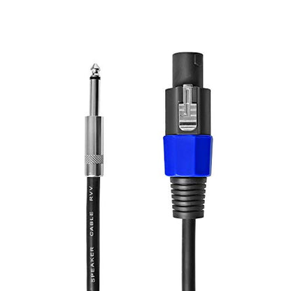 2Pcs 10ft Speakon to 1/4" TS Cable 12AWG Twist Lock Pro Audio Speaker Cord - size: 10Feet-2Pack
