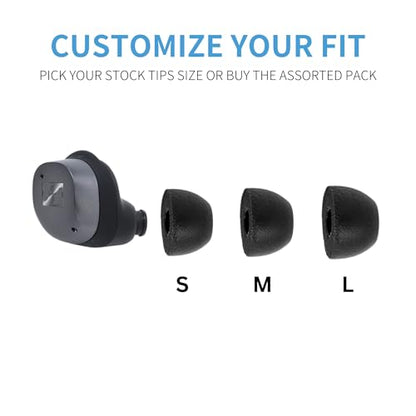 Comply TrueGrip 프리미엄 메모리 폼 교체용 이어 팁, 블랙, 라지 | 3쌍, Sennheiser Momentum 3, 4, ACCENTUM, 향상된 편안함, 안전한 핏, 우수한 소음 차단, 청소 도구 - size: Large