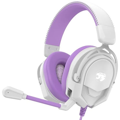 IMYB A88 Gaming Headset with Mic for Ps5, Pc, Xbox One Series X/s, Ps4, Switch, Stereo Wired Noise Cancelling Headphones with Microphone for Computer, Laptop, Mac, Nintendo, Games (Purple) - color: Purple
