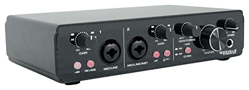 Rockville R-TRACK 2x2 USB Recording Interface Podcast Kit with RCM PRO Mic