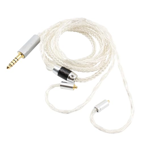 Youkamoo MMCX IEM Cable 4.4mm Balanced Silver Plated Copper Earphone Upgrade Cord Compatible with Shure SE215 SE425 UE900 Moondrop Aria Tin T2 T3 BGVP 2m 6.5ft - color: Silver