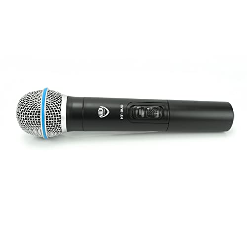 Nady DKW-Duo-HT Channel (B/D) VHF Dual Wireless Handheld Microphone System – Includes 2 Microphones, AC Adapter and Audio Cable