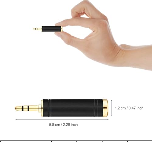 Tisino 1/4" Female to 1/8" Male Stereo Headphone Adapter, Black, 1 Pack | 1/4" to 3.5mm Audio Jack Adapter Aux Converter for Amp/Mixer/Keyboard, Gold-Plated TRS Mini Jack Stereo Plug - size: Adapter 1PCS