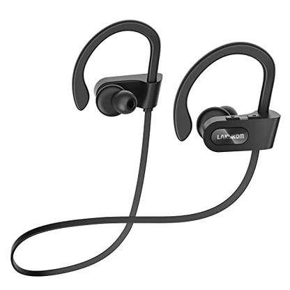 Bluetooth Headphones, Deep Bass Wireless Running Headphones w/16 Hrs Playtime, Bluetooth Earbuds in-Ear w/Earhooks, IPX7 Waterproof Sports Earphones with Microphone for Calls | IPX7 Waterproof Wireless Earbuds with Ear Hooks, CVC 6.0 Noise Cancelling Earb