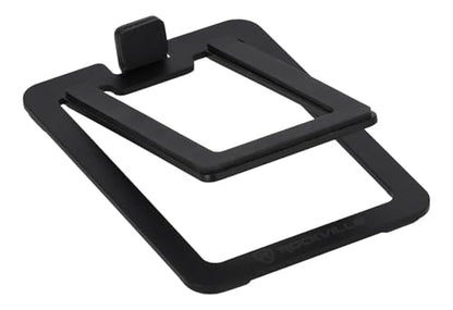 Rockville SR3 Pair Low Profile Speaker Riser Stands for 4" Desktop Speakers | 16-Degree Tilt, 3mm Steel, 25 lbs Capacity, Anti-Slip Feet, De-Coupling Pads, Vibration Isolation, Studio Monitor Compatible