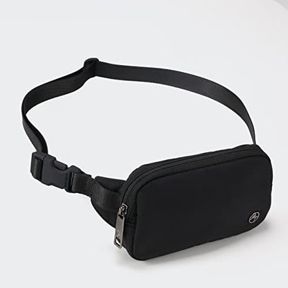 Pander Mini Belt Bag – Ultra Compact, Fits 6.7” Phone, Lipstick, Earbuds, Essentials, Small Crossbody Waist Purse, Black Onyx - color: Black Onyx