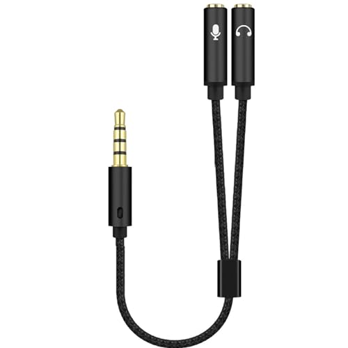 3.5mm Audio Splitter - TRRS to TRS Adapter, Headphone Cable