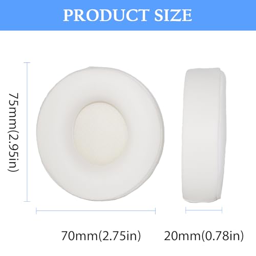 Adhiper Solo Pro Replacement Earpads for Beats Solo Pro Headphones (White) | Protein Leather Ear Pads,Noise Isolation Memory Foam Ear Cushion ,Durable ,Anti-Sweat,Soft and Comfortable - color: White