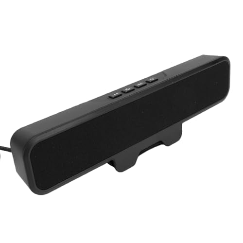 GOWENIC Computer Speakers for Desktop PC, USB Monitor Speaker Bar with Clip On, PC Speaker with Loud Stereo Sound & Bass, Laptop Mini Sound Bar with Volume Control Mute Key