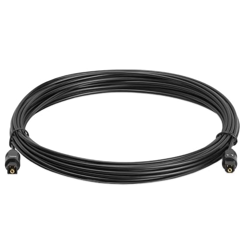 Cmple - Optical Audio Cable 25 ft Toslink Cable Slim Fiber Optic Cable Gold Plated Slim Optical Cord Digital S/PDIF Audio for Soundbar, AV Receivers, TV Sound Bar, Game Console - size: 25FT