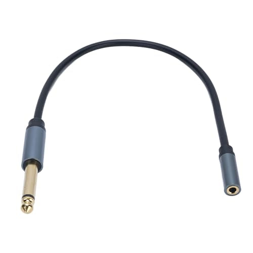 Yoidesu 6.35mm Male to 3.5mm Female Stereo Jack Adapter, Gold Plated 1/4 to 1/8 Headphone Adapter Cable, 30cm PVC and Copper Extension Cord for Guitar, Piano, Headphones, Amp and