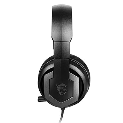 msi Immerse GH61 Gaming Headset, Hi-Res Virtual 7.1 Surround Sound, Built-in ESS DAC & AMP, 3D Audio, Swappable Ear Cushions, 3.5mm Jack/USB, Carrying Case Included, PC/Mac/PS4/Xbox - size: Large, style: Immerse GH61