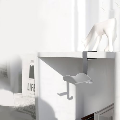 Headphone Holder and Headset Rack Desk Clamp Hook Under Desk Mount, Gray Sturdy Plastic Headphone Stand Hanger for Home and Office Storage
