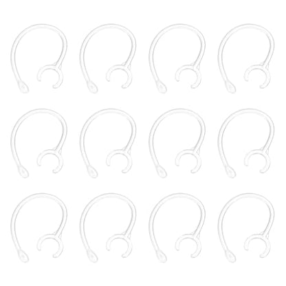 12 Pcs Replacement Ear Hooks (10.5mm/0.41 Inch, Clear) - Soft Silicone Universal Small Ear Loop Clips Anti-Slip Earbuds Replacement for Single-Ear Bluetooth Headset - color: Clear, size: 10.5mm/0.41"