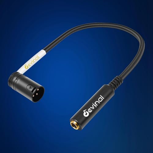 Rotatable Right-Angle XLR to 1/4" Female Cable, Adjustable-Angle Low-Profile XLR Male to 6.35mm TS/TRS Microphone Adapter Connector, 1 FT - color: 635F_XLRM