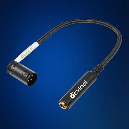 Rotatable Right-Angle XLR to 1/4" Female Cable, Adjustable-Angle Low-Profile XLR Male to 6.35mm TS/TRS Microphone Adapter Connector, 1 FT - color: 635F_XLRM