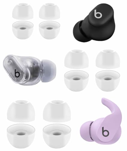 A-Focus for Beats Solo Buds/Studio Buds + / Fit Pro Ear Tips Kit Silicone L/M/S Replacement Eartips Earbuds Cover Compatible with Beats Fit Pro/Solo Buds/Studio Buds+ Translucent 6 Pairs