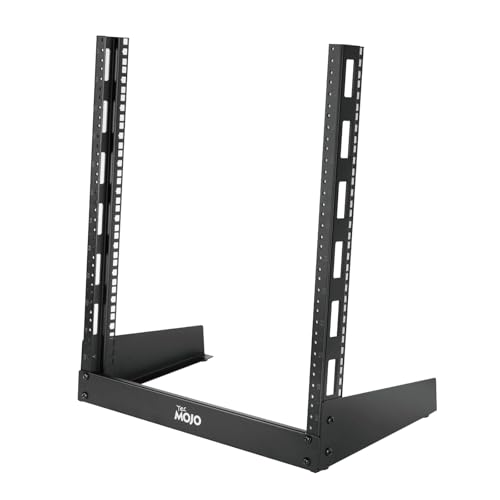 Tecmojo 2 Post 12U Desktop Server Rack Small Open Frame Rack for 19in AV/Data/Audio/Studio Equipment Free Standing Home/Office Rack,Tapped Hole - size: 12U/Tapped Hole