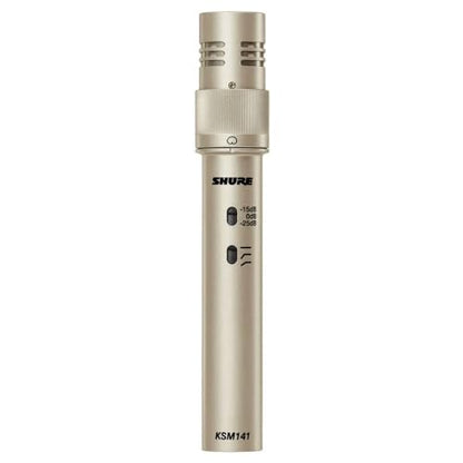 Shure KSM141/SL Dual-Pattern End-Address Condenser Studio Microphone, Champagne - style: Single